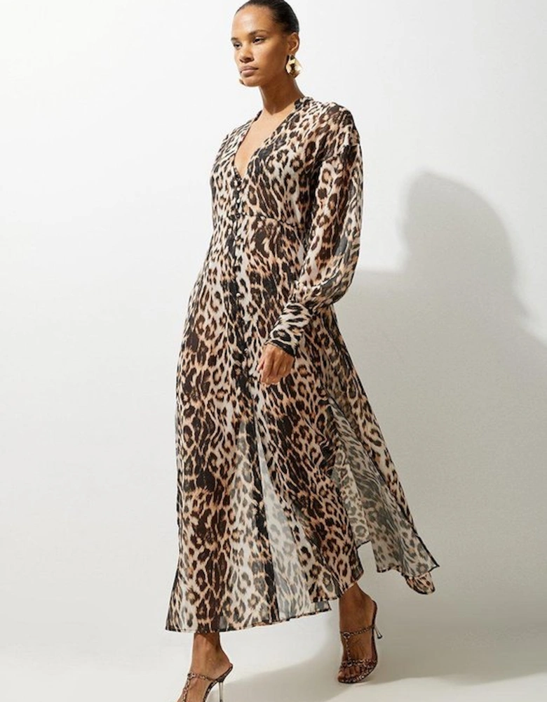 Printed Viscose Maxi Beach Dress