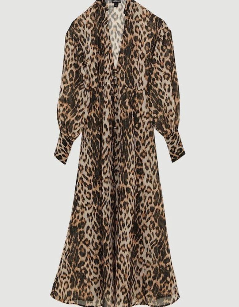 Printed Viscose Maxi Beach Dress