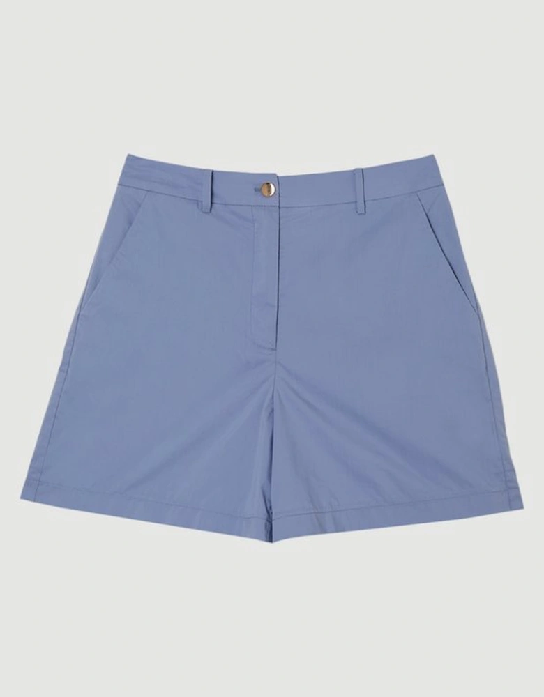 Cotton High Waisted Woven City Short
