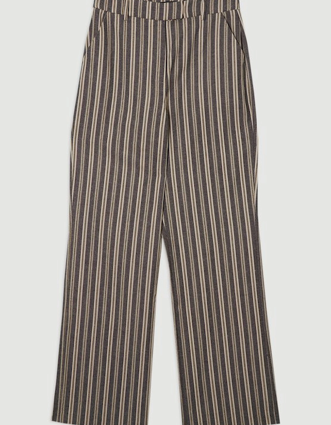 Linen Sparkle Stripe Tailored Wide Leg Tailored Trouser