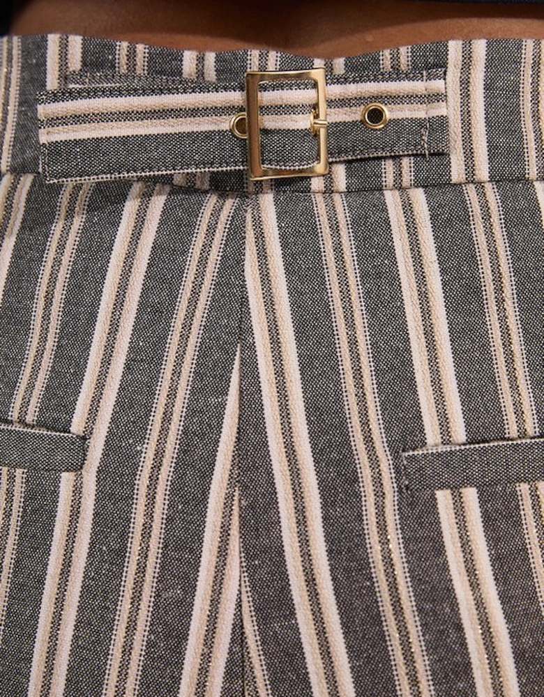 Linen Sparkle Stripe Tailored Wide Leg Tailored Trouser
