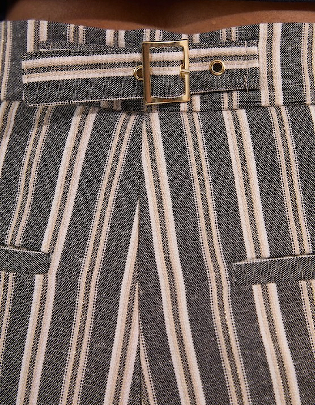 Linen Sparkle Stripe Tailored Wide Leg Tailored Trouser