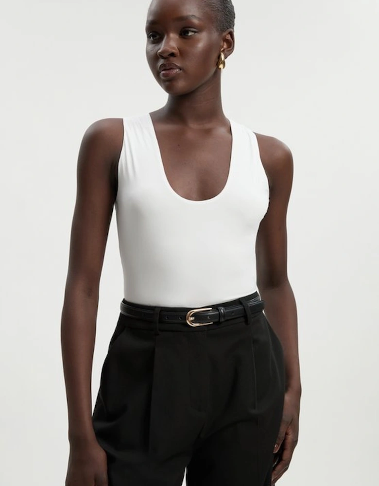 Petite Halter Neck Contour Jersey Bodysuit