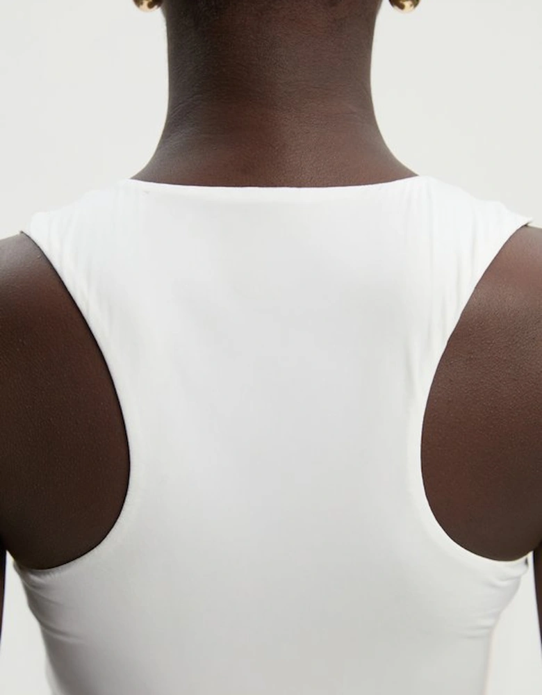 Petite Halter Neck Contour Jersey Bodysuit