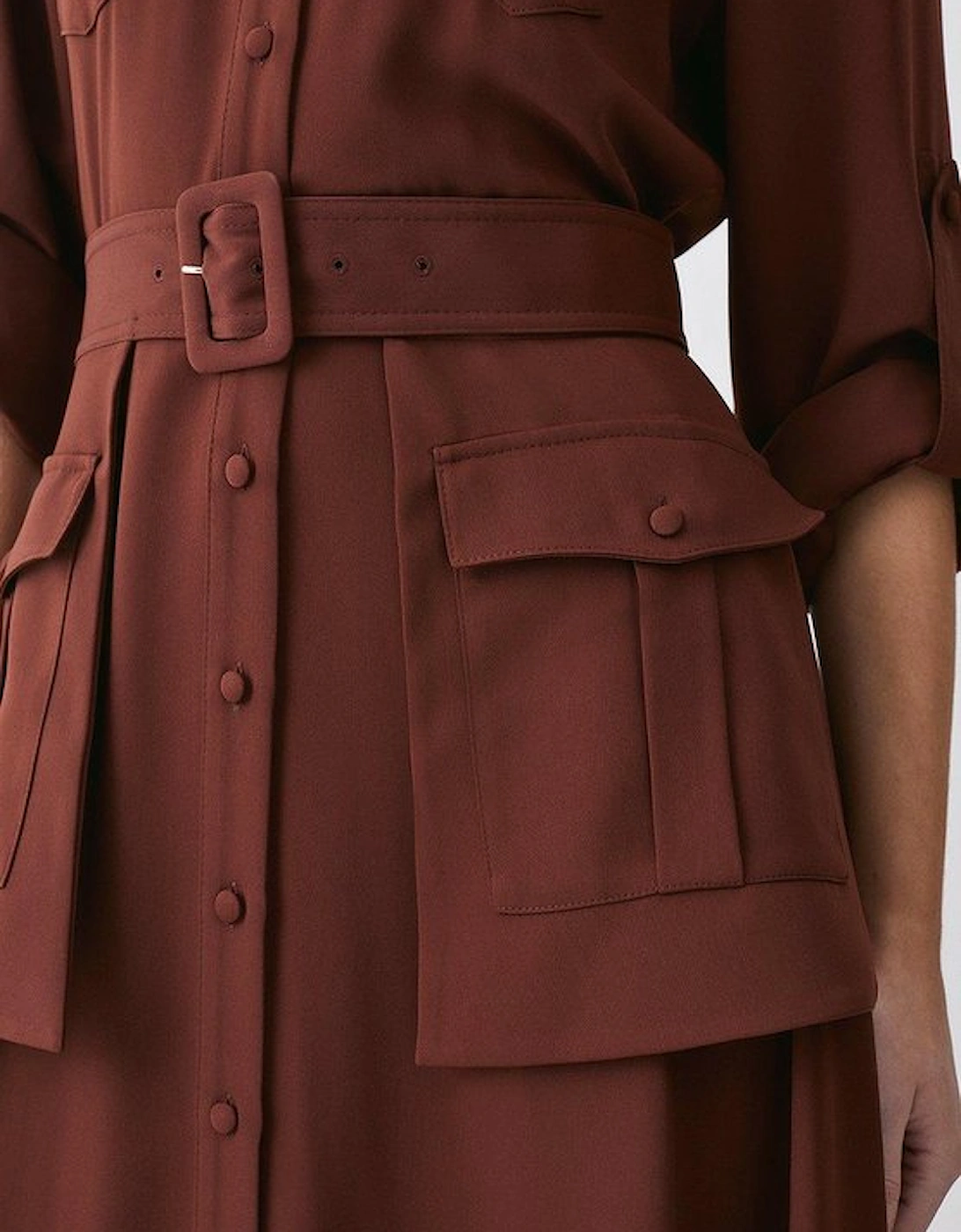 Lydia Millen Soft Tailored Belted Maxi Shirt Dress