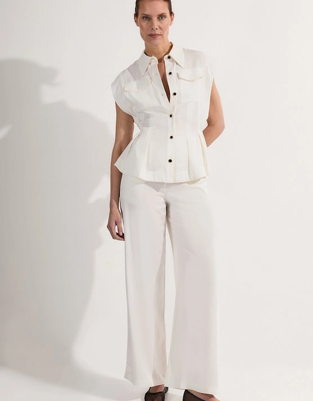 Tall Premium Viscose Linen Woven Straight Leg Trouser, 4 of 3
