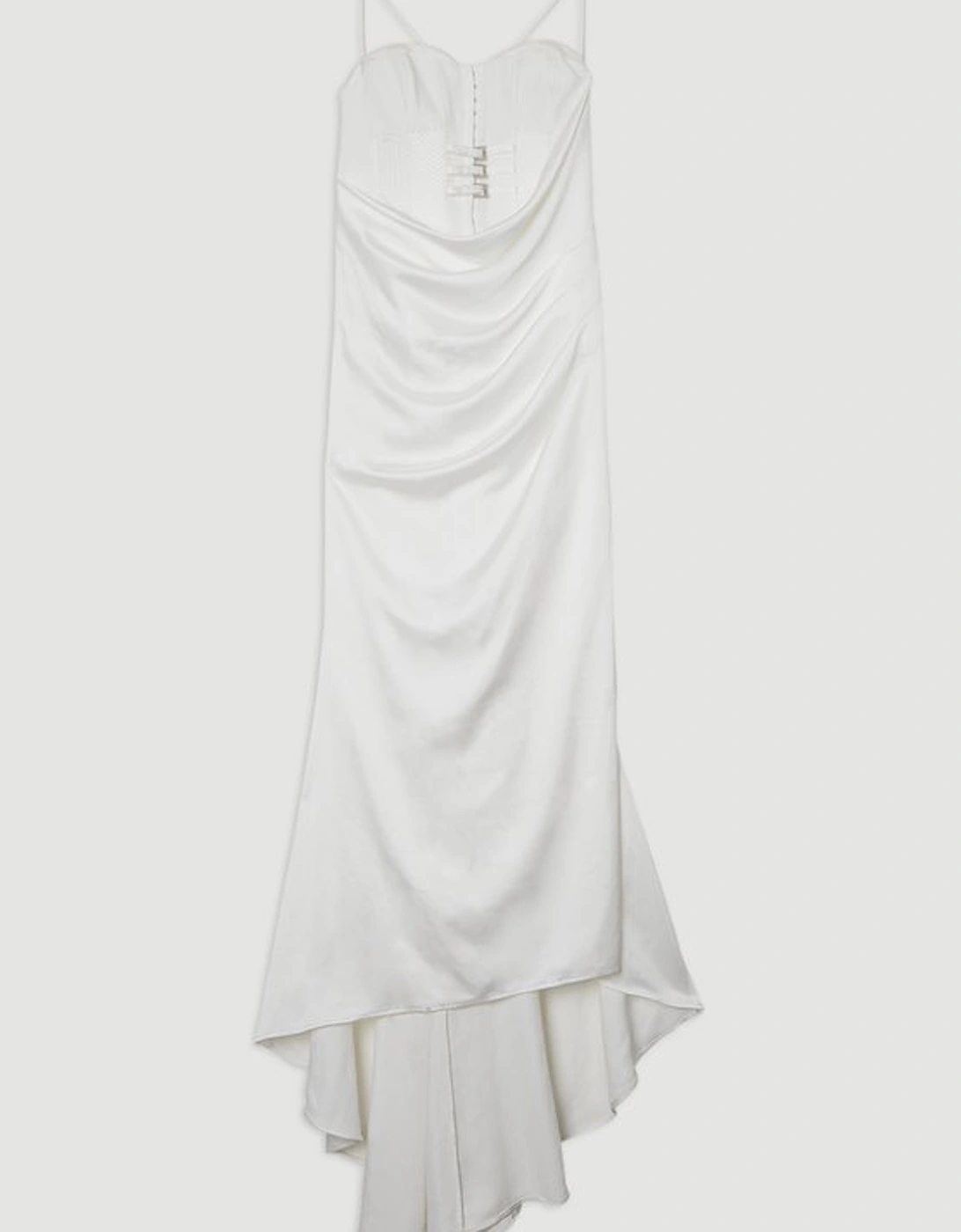 Archive Collection - Tailored Satin Drape Corset Fishtail Maxi Dress