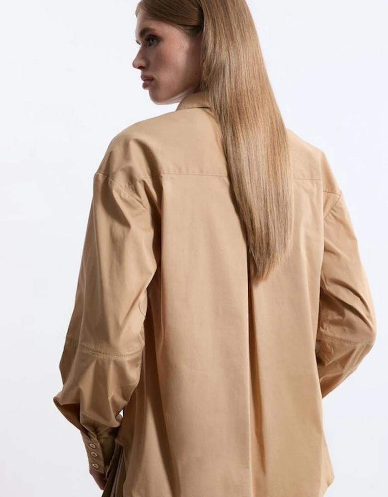 Tailored Cotton Open Neck Shirt