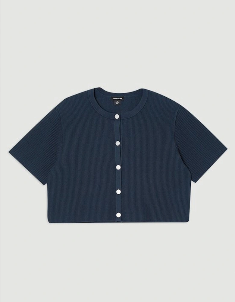 Ottoman Stitch Short Sleeve Knitted Cardi