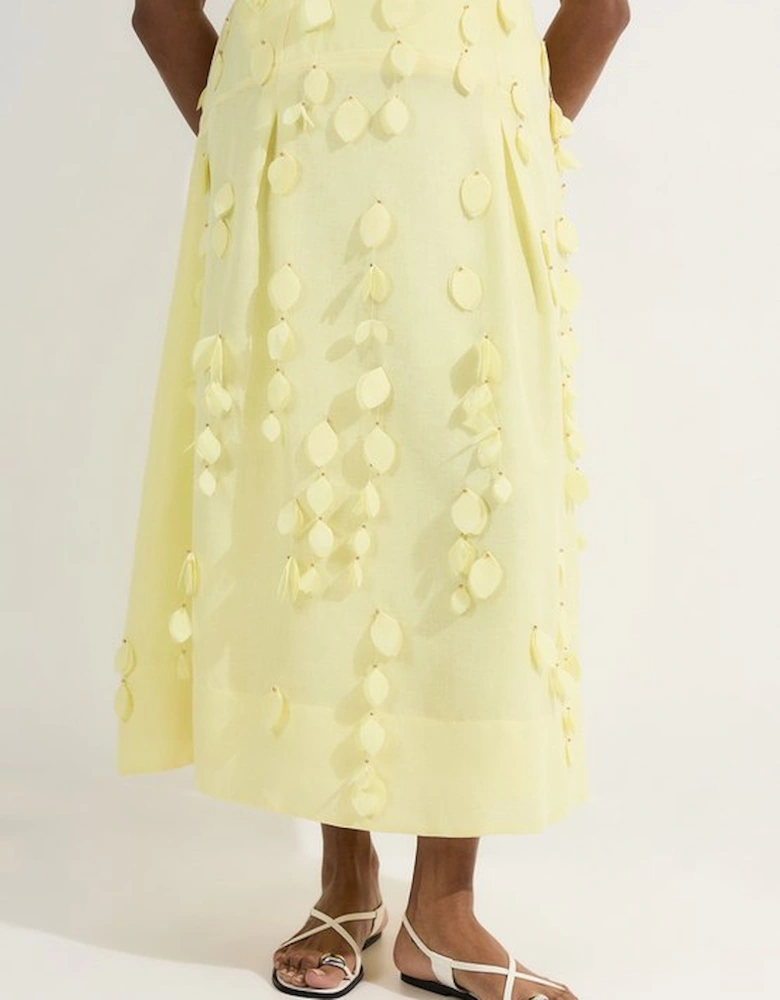 Plus Size Applique Woven Maxi Skirt