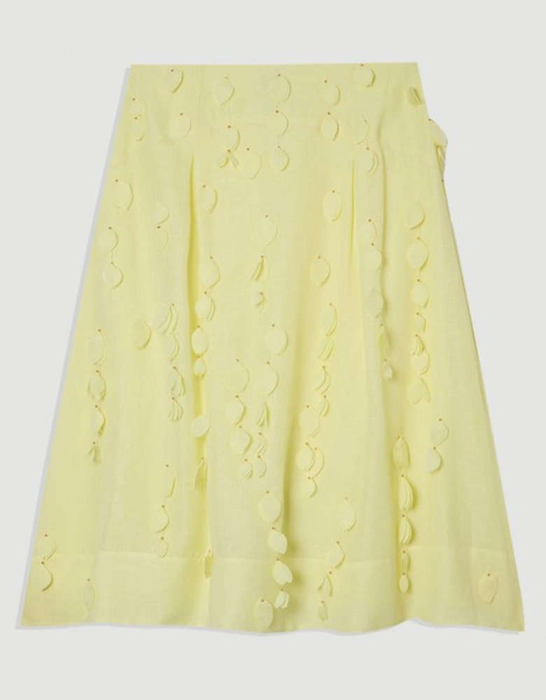 Plus Size Applique Woven Maxi Skirt