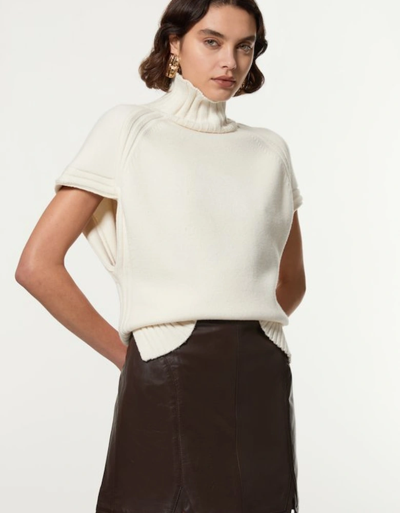 Leather Seam Detail Mini Skirt