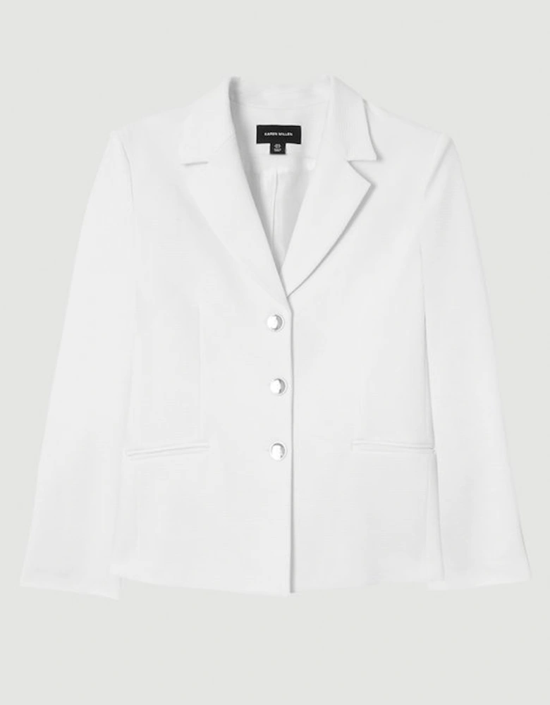 Tailored Textured Single Breasted Jacket