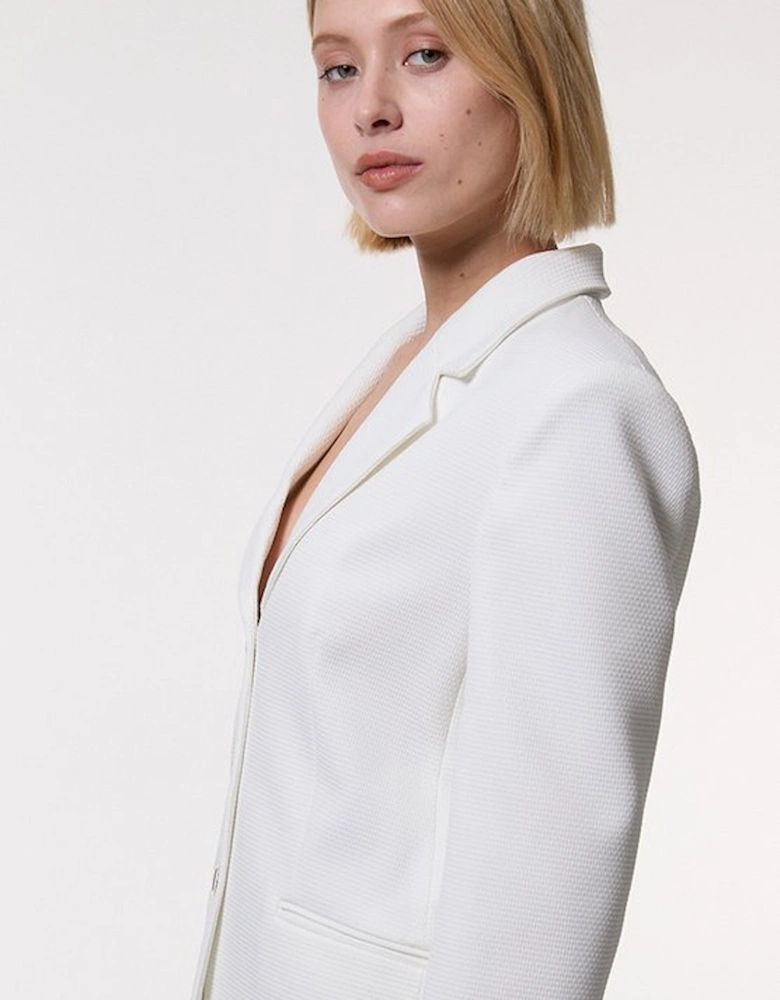 Tailored Textured Single Breasted Jacket