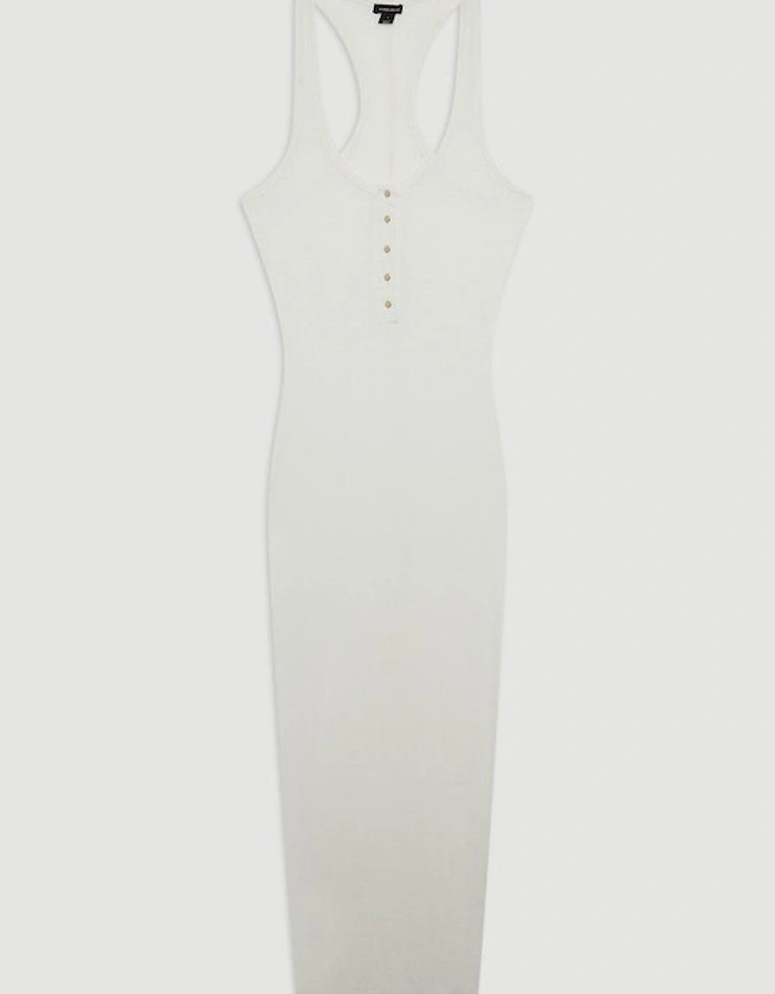 Lux Viscose Rib Jersey Racer Back Midi Dress
