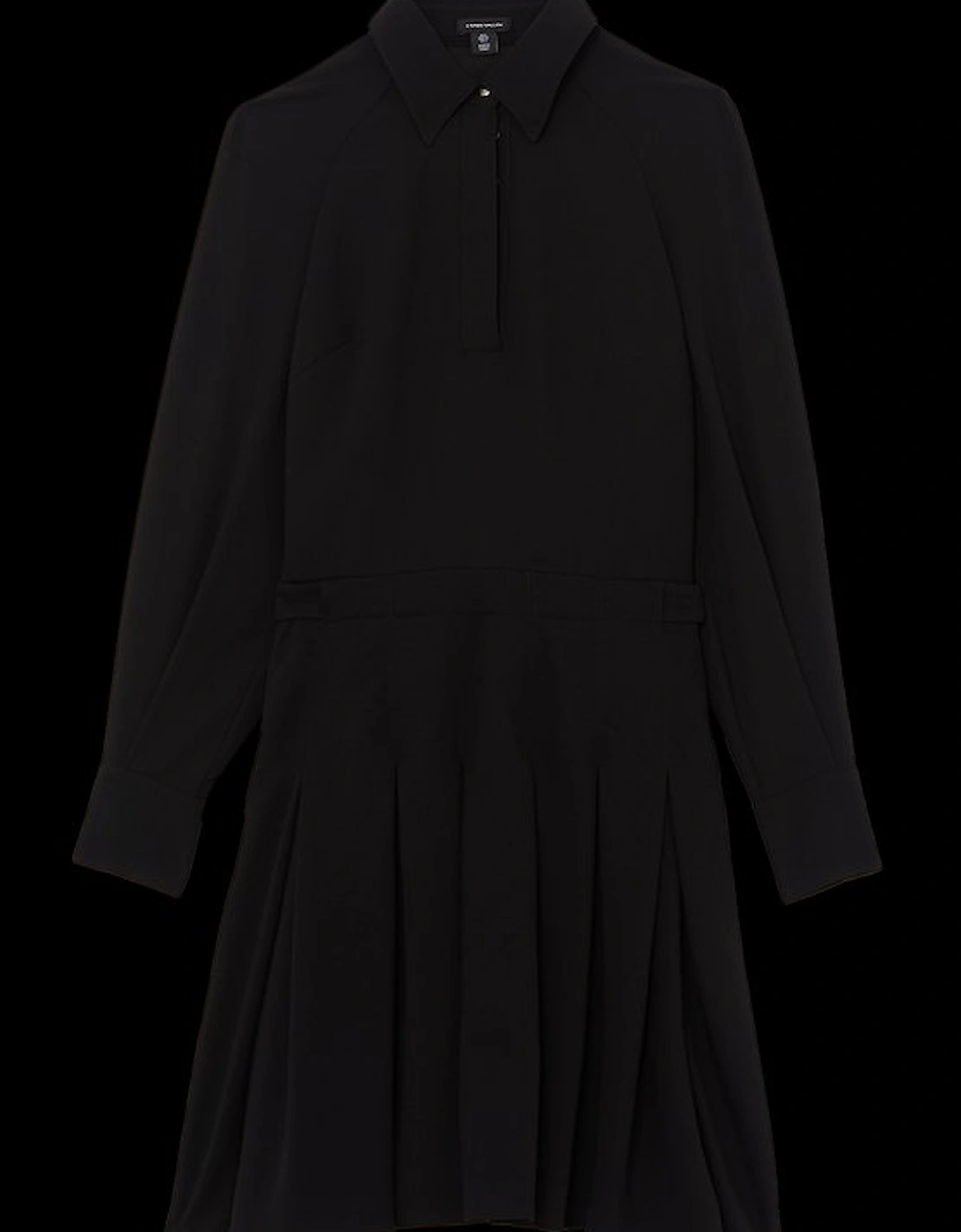 Tailored Crepe Pleated Mini Dress