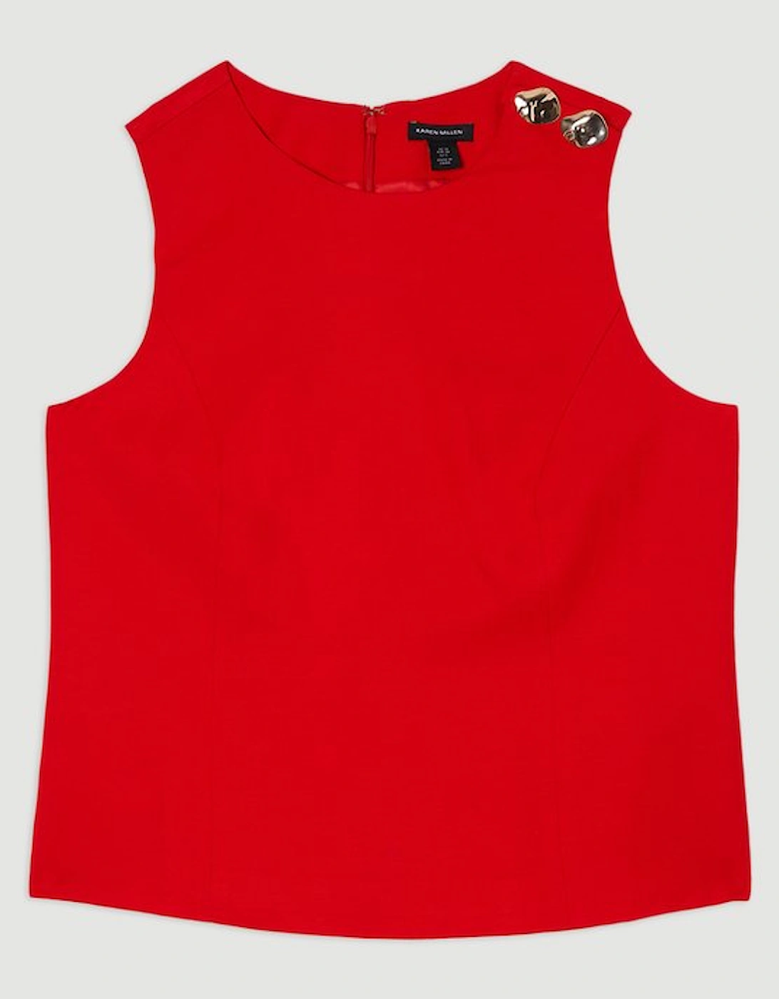 Viscose Linen Tailored Button Shell Top
