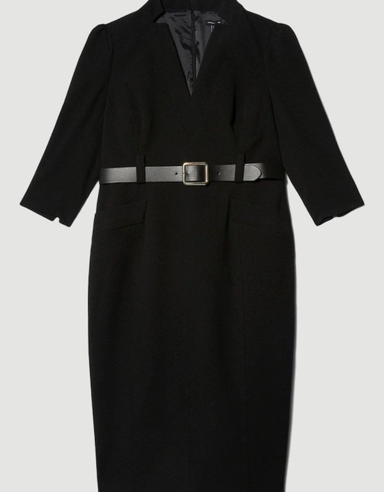 Plus Size Structured Crepe Forever Midi Dress