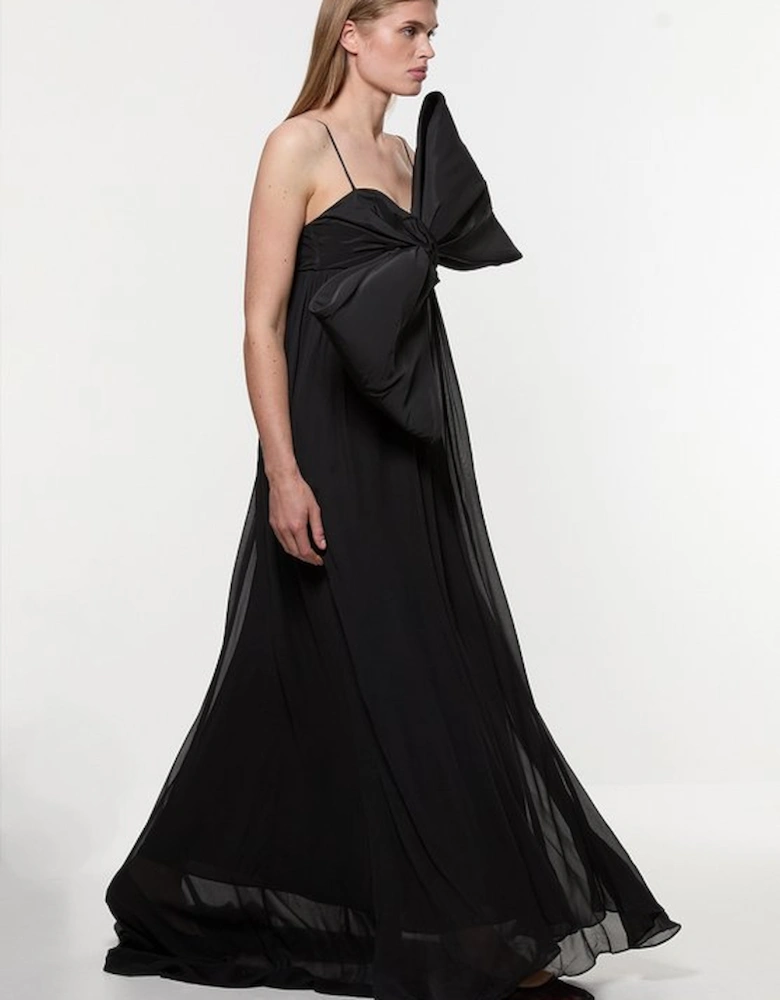 Tall Taffeta Bow Detail Woven Maxi Dress