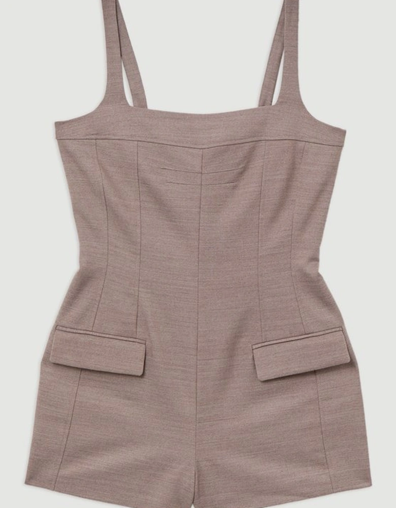 Wool Blend Tailored Playsuit