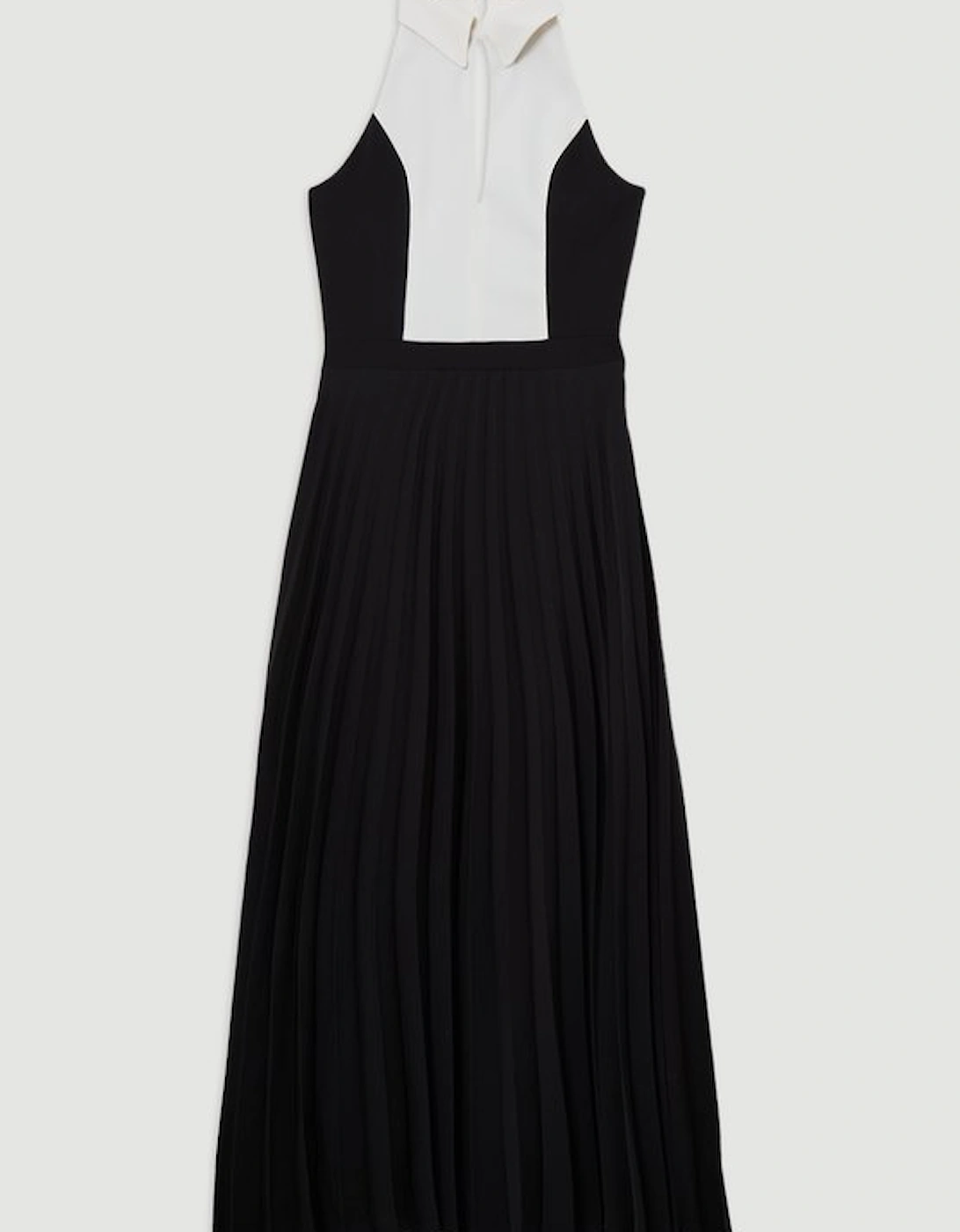 Contrast Detail Full Skirt Tailored Midi Dress