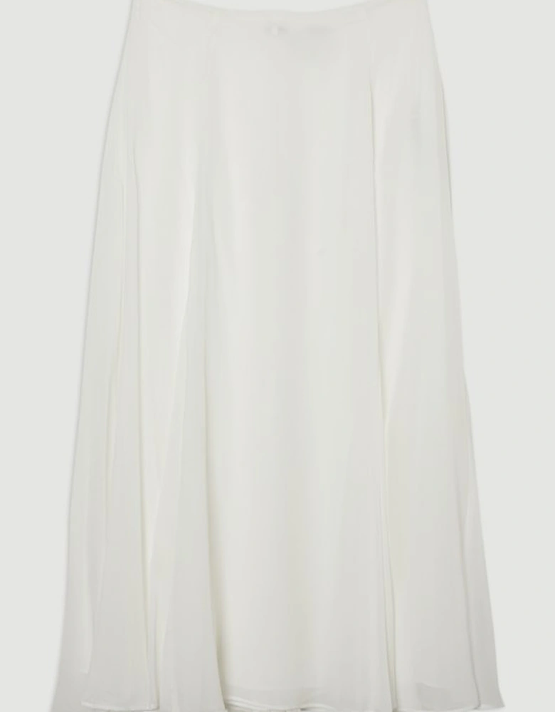 Sheer Viscose Georgette Woven Maxi Skirt