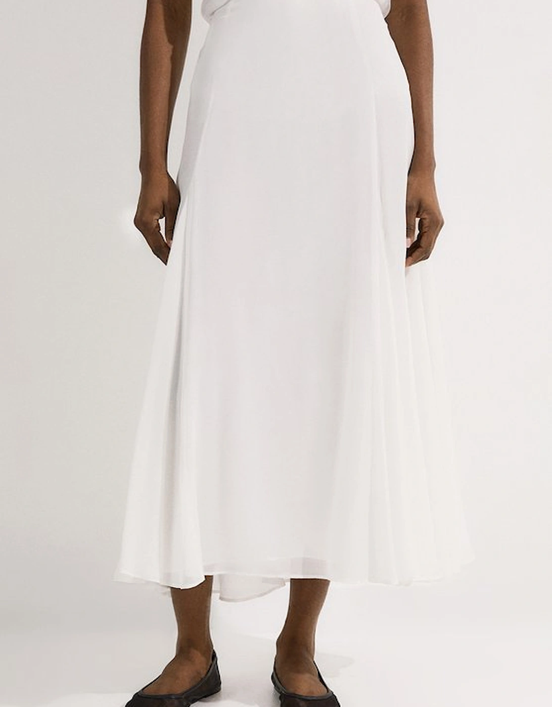 Sheer Viscose Georgette Woven Maxi Skirt