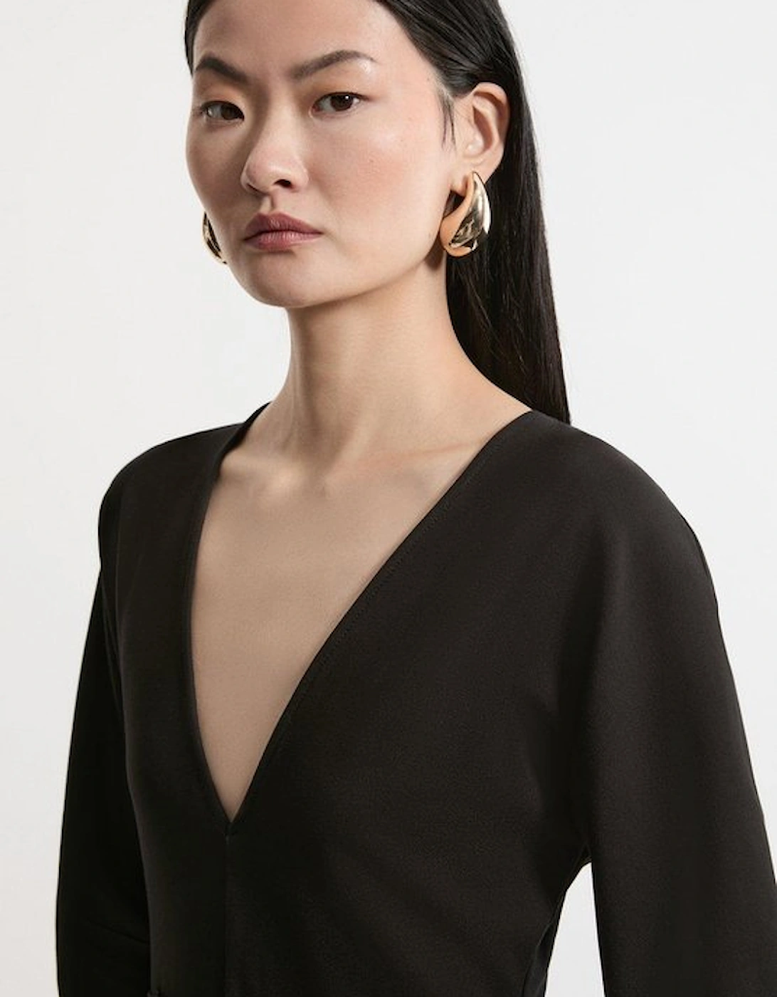 Ponte Belted Maxi Dress