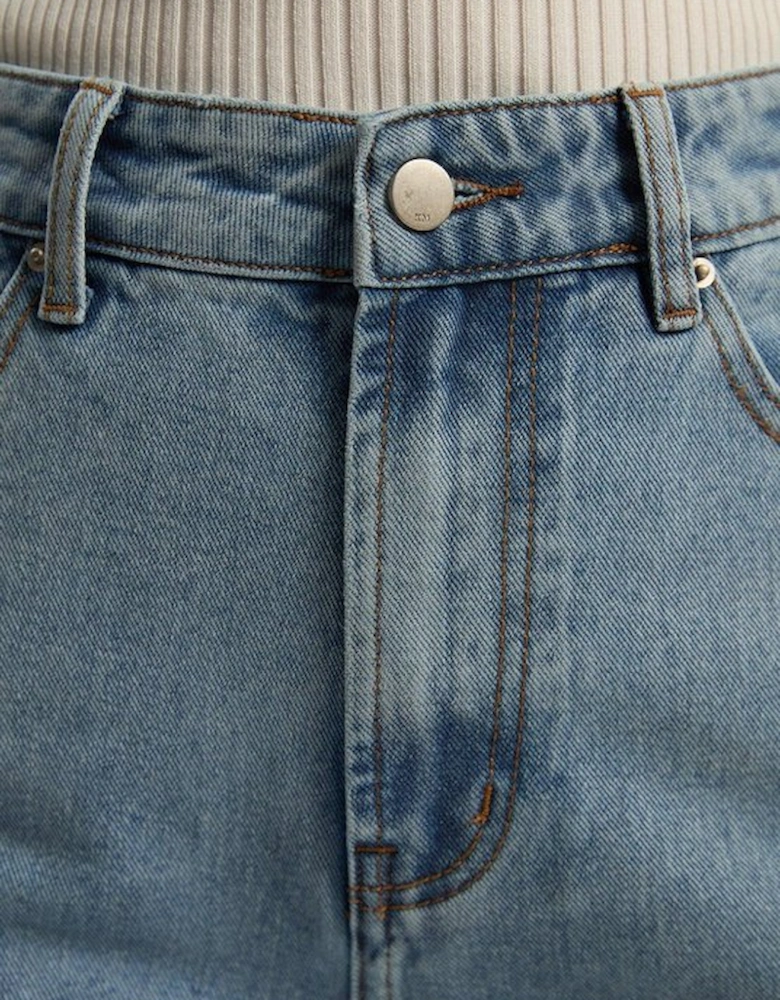 Rigid Denim  High Rise Straight Leg Jean