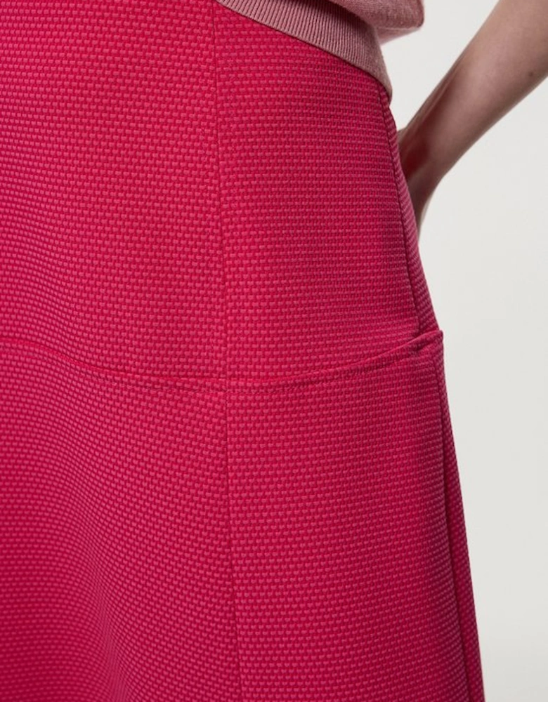 Tailored Textured Full Midi Skirt