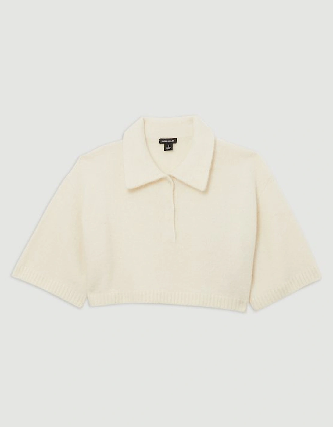 Alpaca Wool Fluffy Knit Polo Top