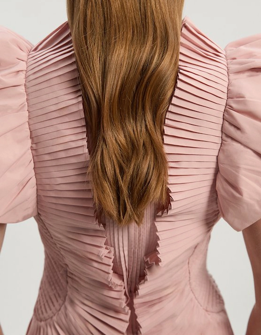 Petite Pleated Ruffle Sleeve Woven Top