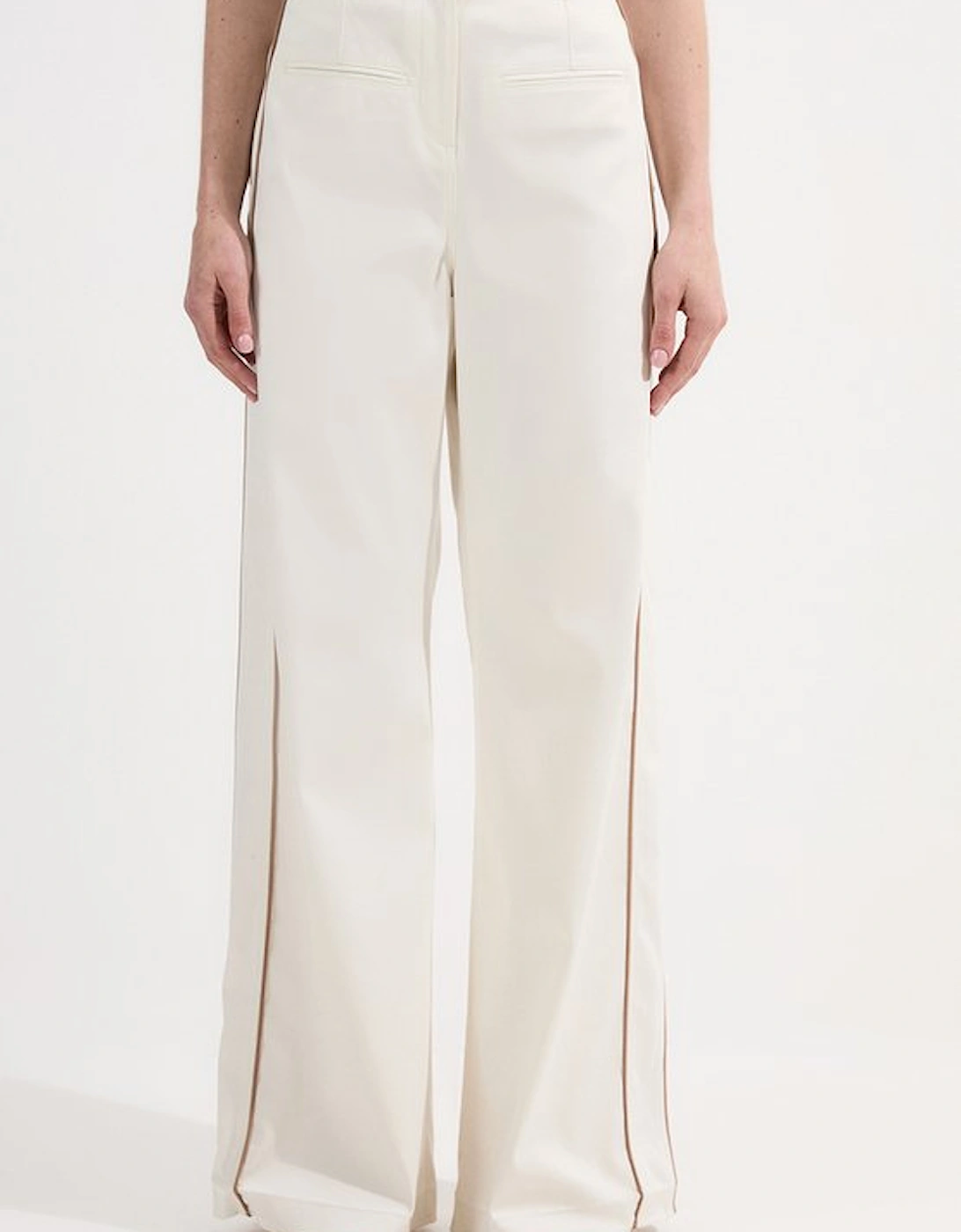 Archive Collection - Tailored Denim Belted Pocket Detail Wide Leg Trousers