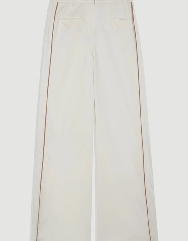 Archive Collection - Tailored Denim Belted Pocket Detail Wide Leg Trousers