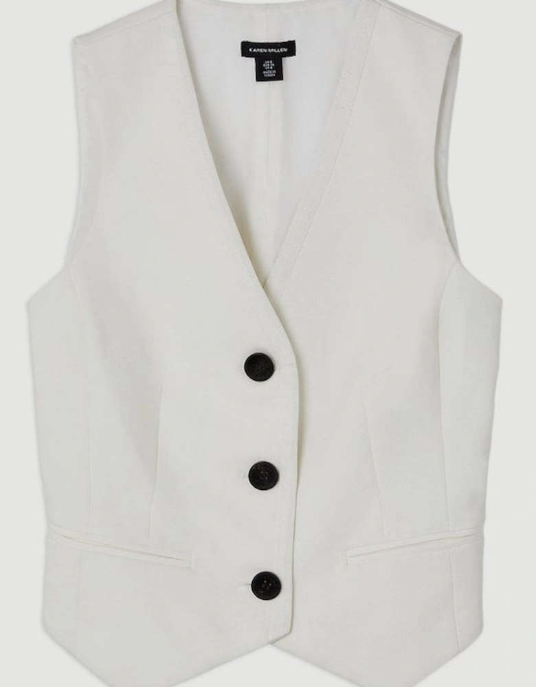 Clean Tailored Grosgrain Tipped Waistcoat