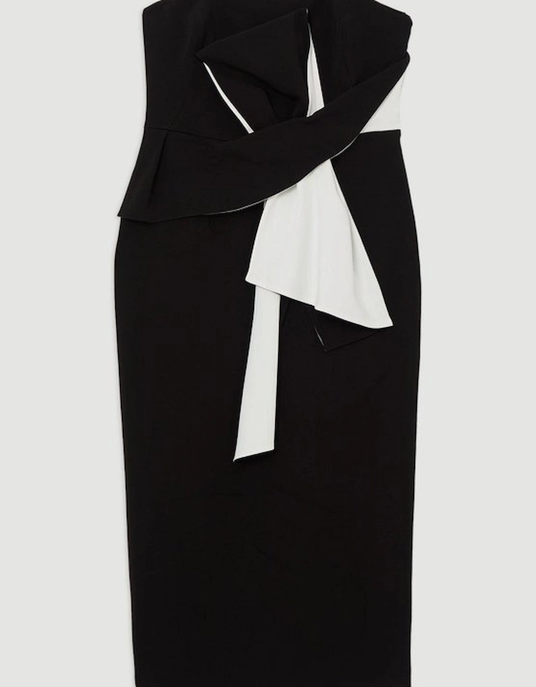 Petite Archive Collection -Bow Detail Crepe Bandeau Midi Dress