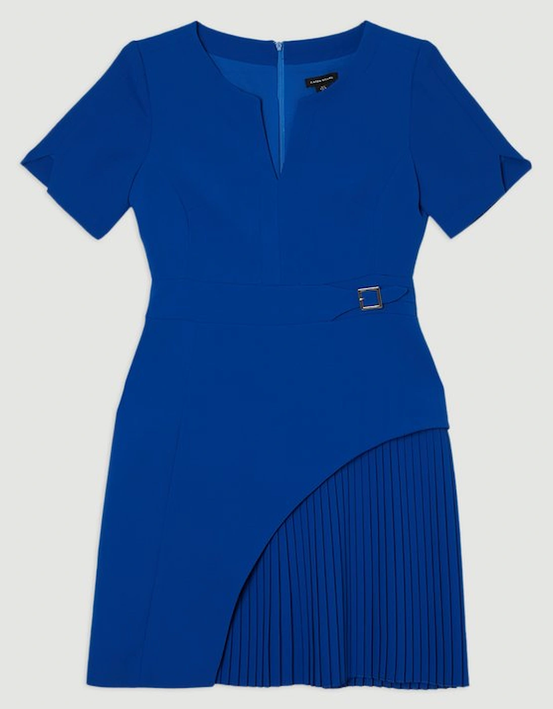 Tailored Military Pleat Short Sleeve Mini Dress