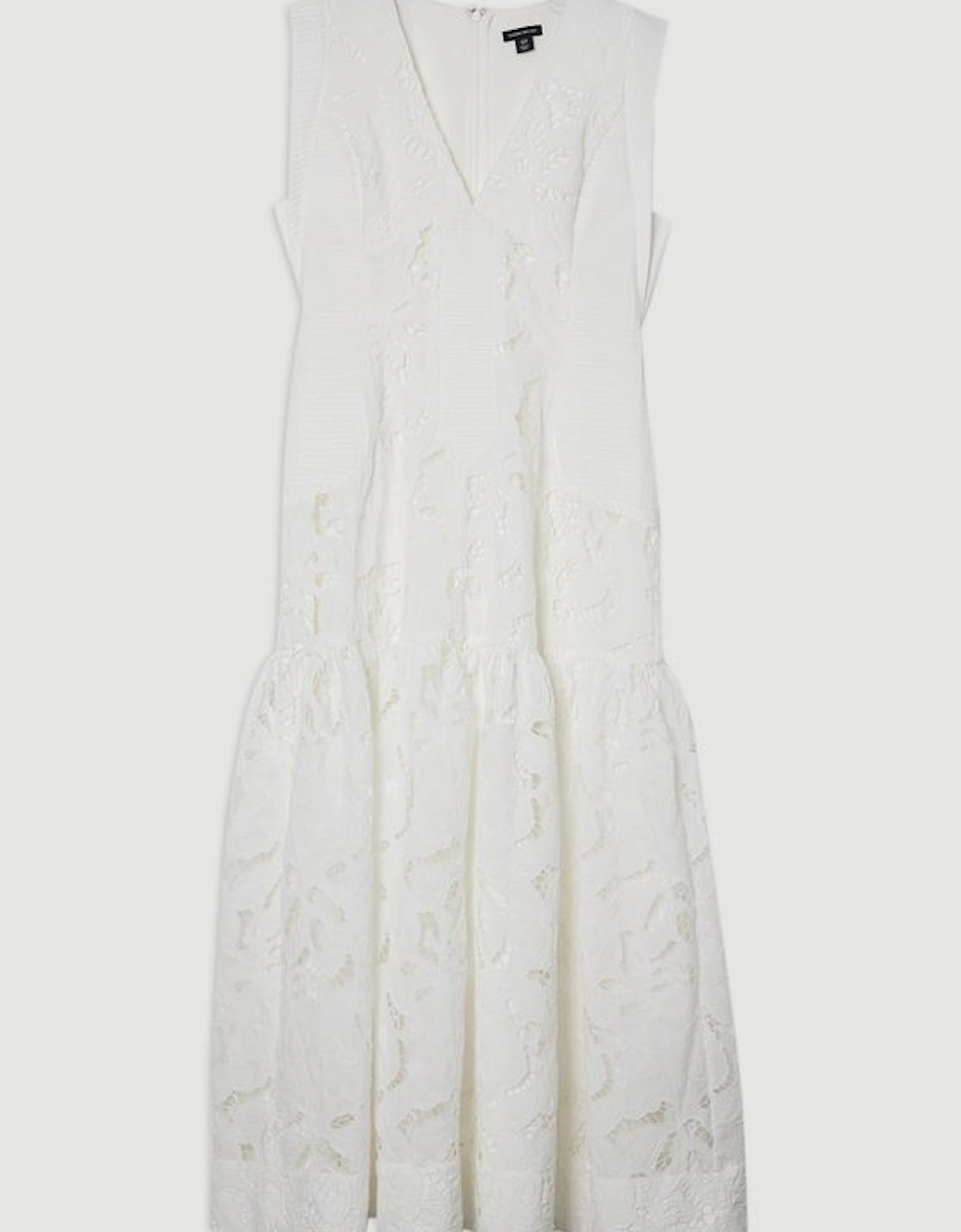 Cutwork Broderie Tiered Woven Maxi Dress