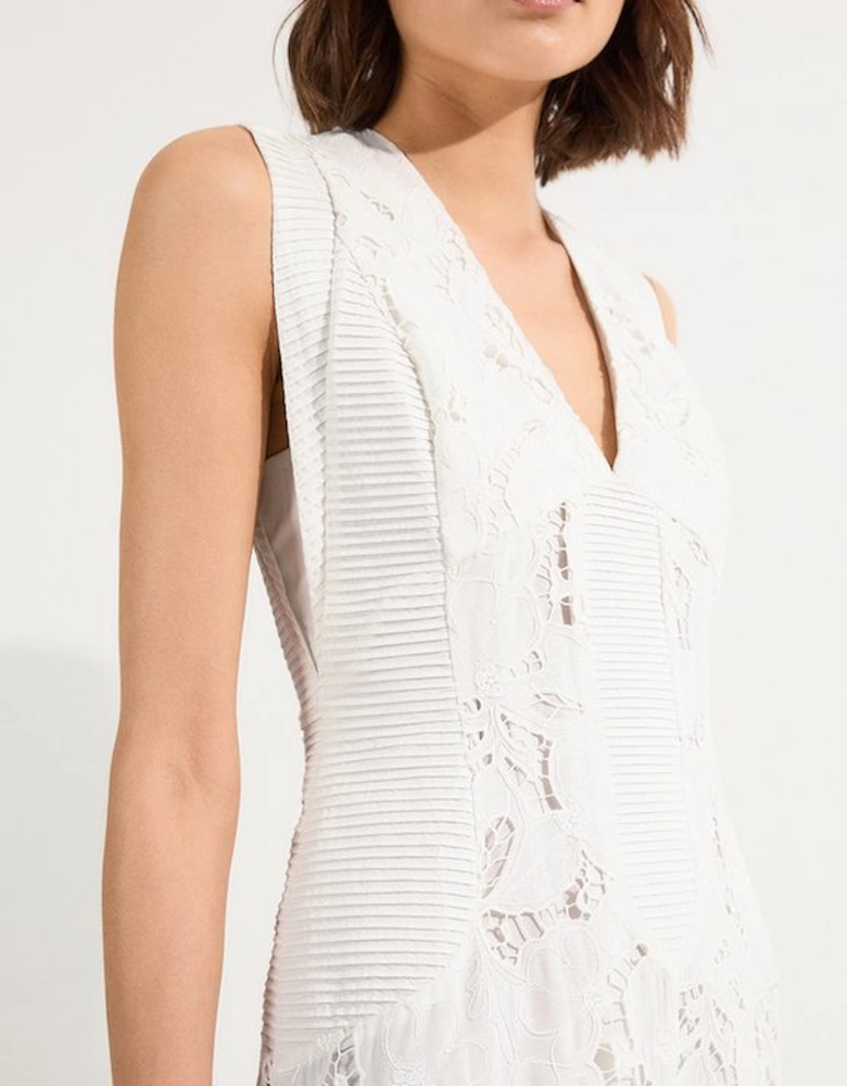 Cutwork Broderie Tiered Woven Maxi Dress
