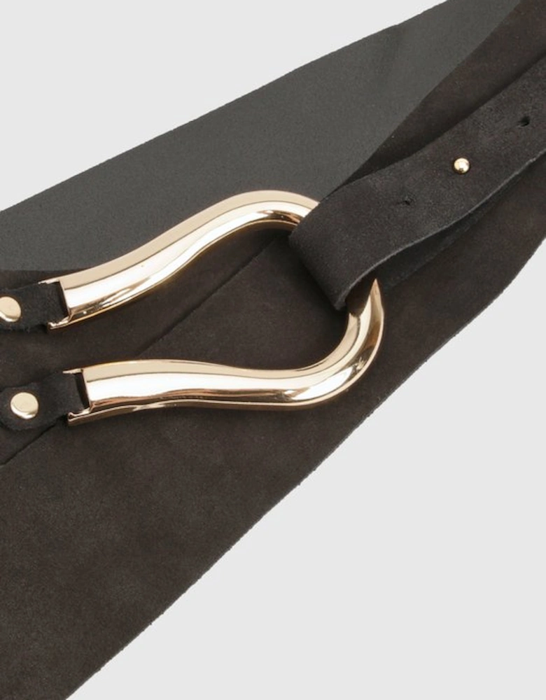 Suede Hardware Detail Waist Belt