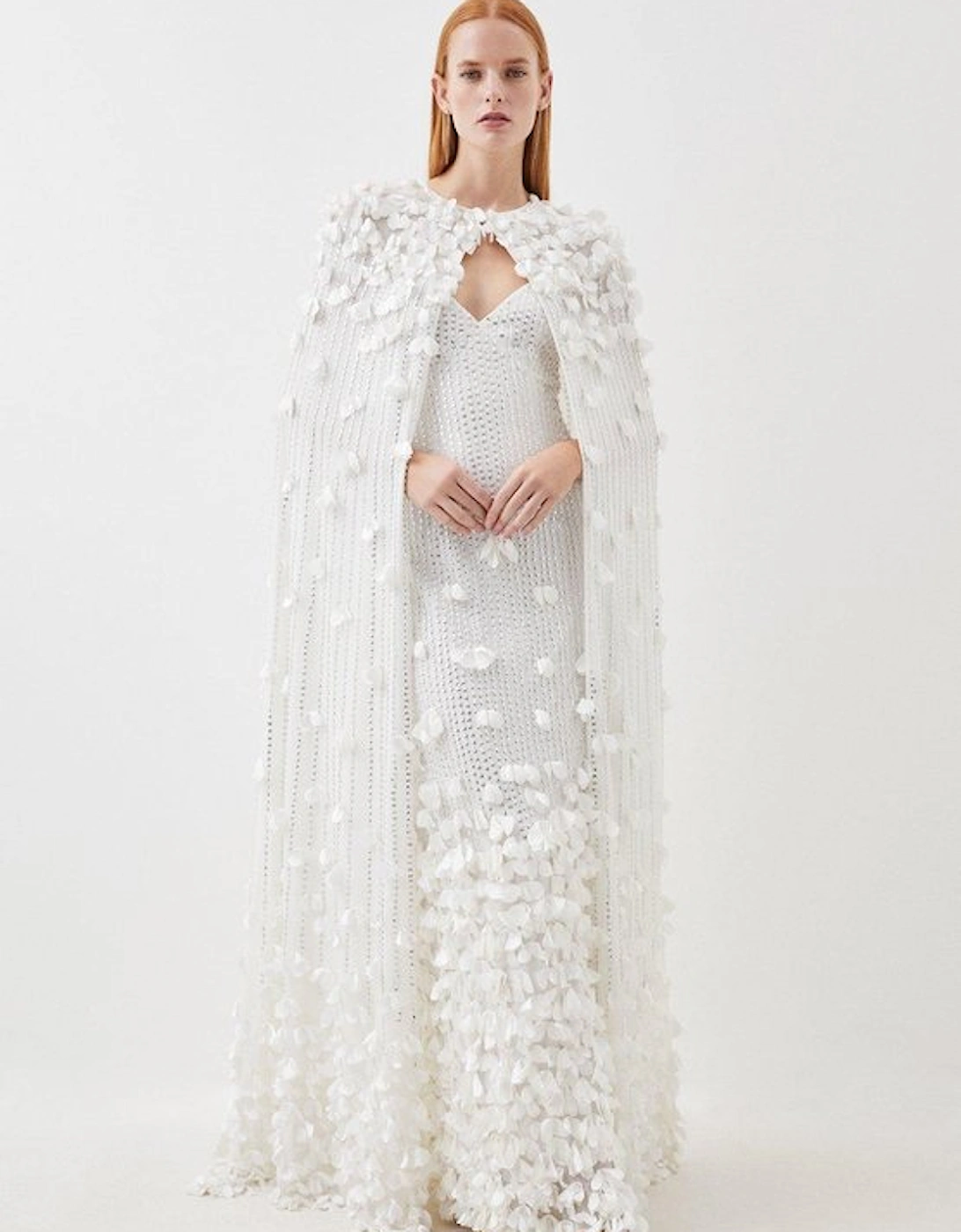 Crystal Applique Woven Maxi Cape, 5 of 4