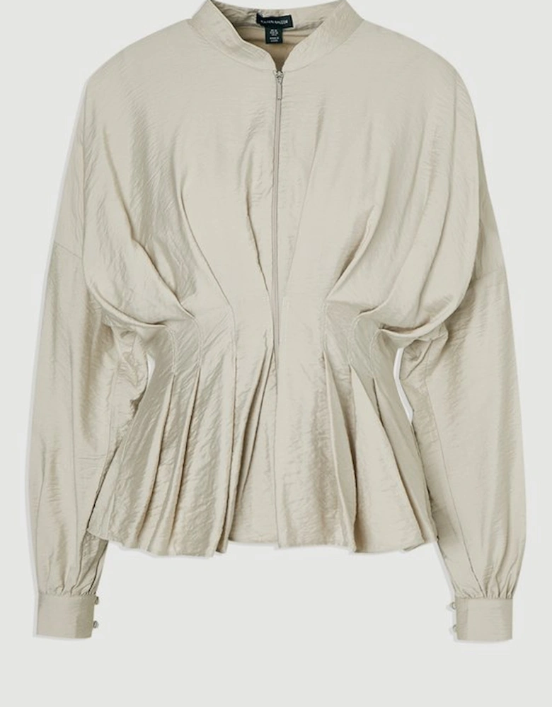 Pleated Detail Woven Jacket