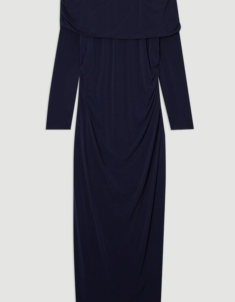 Plus Size Bardot Drapey Midi Dress
