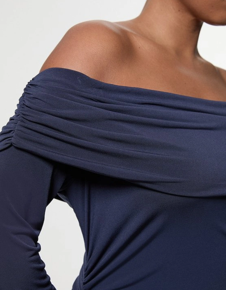 Plus Size Bardot Drapey Midi Dress