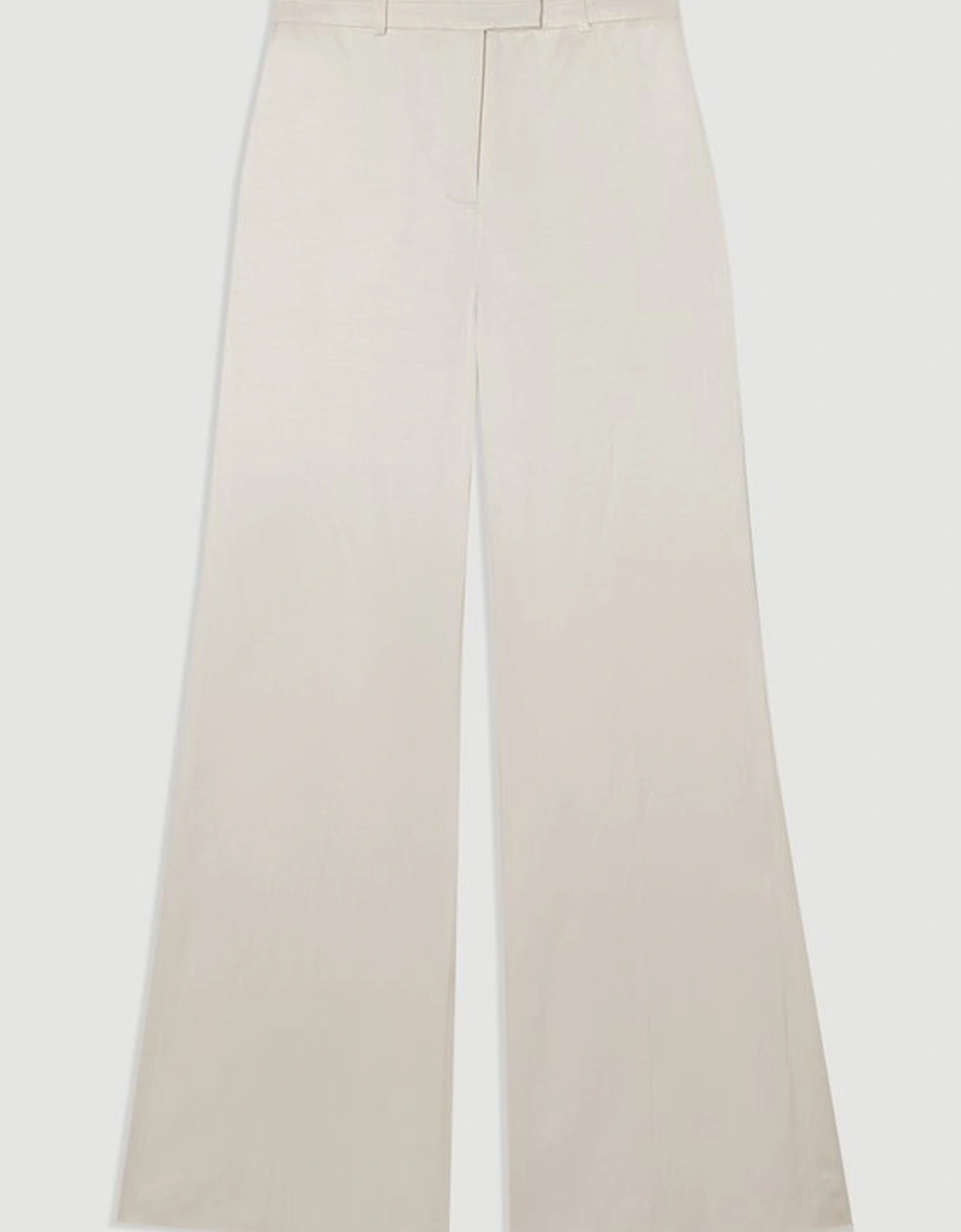 Premium Viscose Linen Tailored Wide Leg Trouser