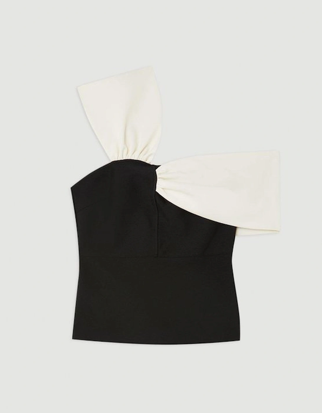 Plus Size Figure Form Bandage Knit Asymmetric Strap Top