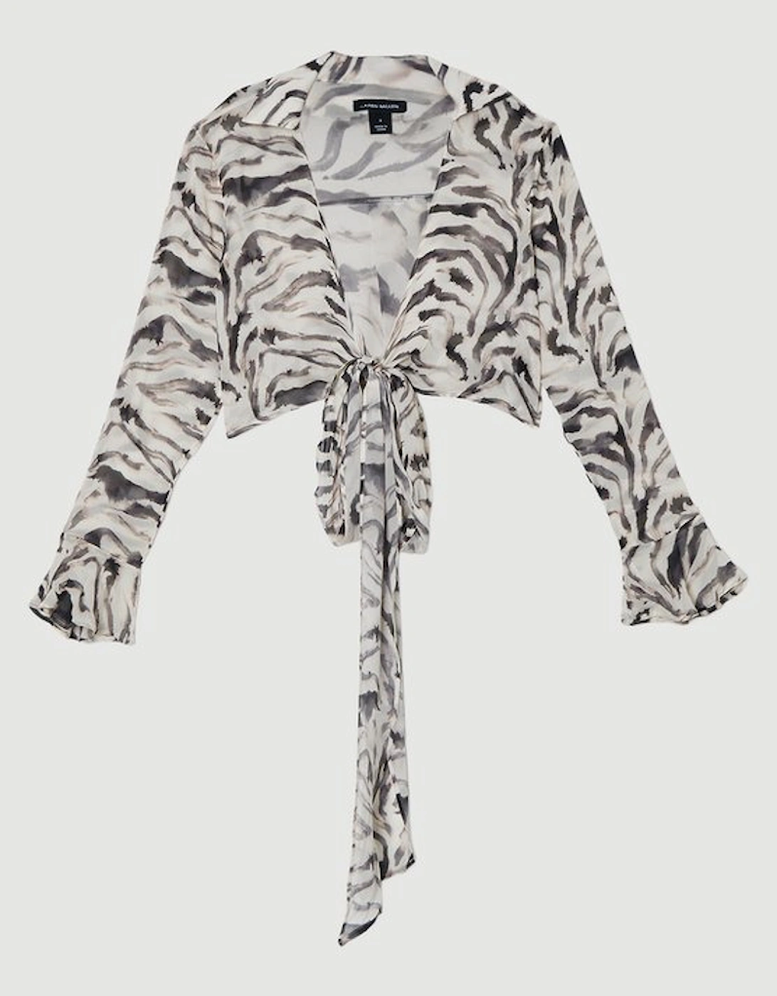 Animal Print Viscose Georgette Beach Wrap Top
