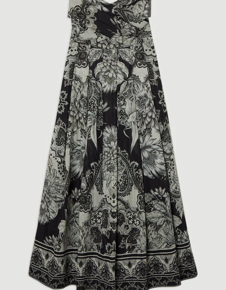 Tile Silk Cotton Bustier Woven Prom Dress