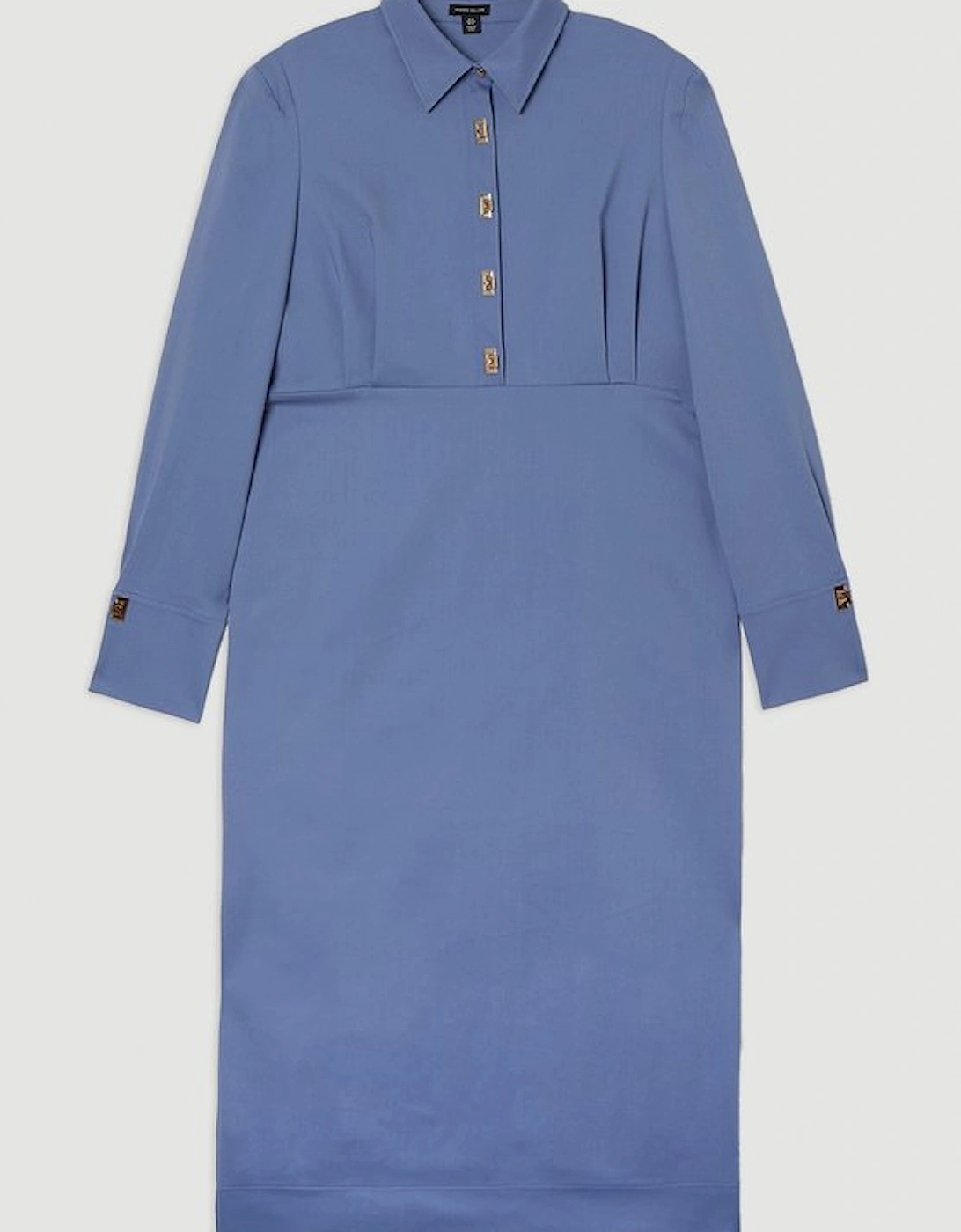 Plus Size Techno Cotton Woven Maxi Dress With Clasp