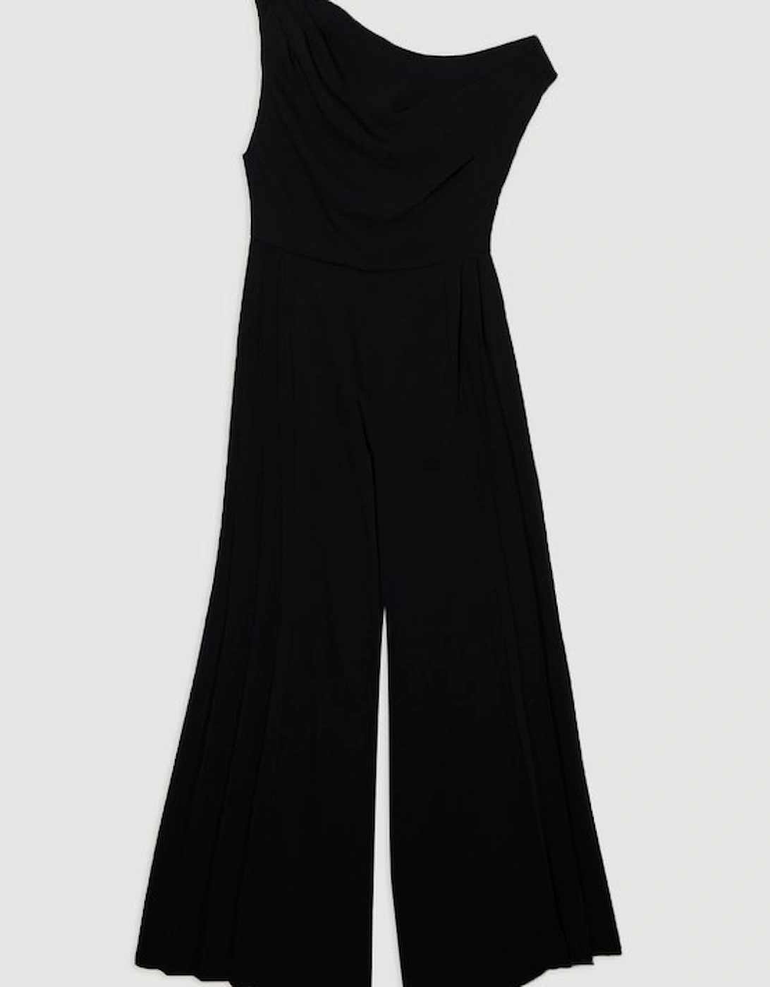 Soft Tailored Off Shoulder Pleat Detail Jumpsuit
